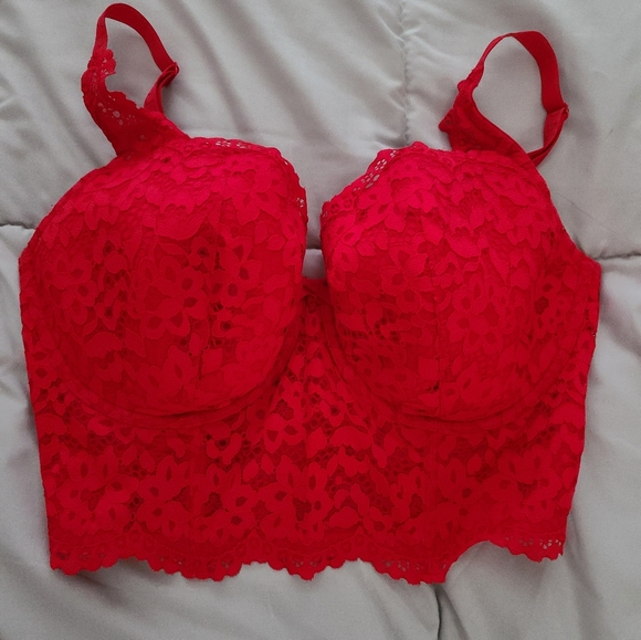 Victoria secret bra red lace 38DDD - Picture 2 of 2